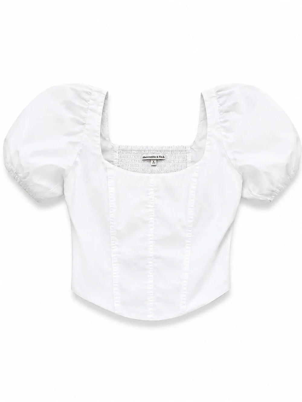 Abercrombie & Fitch Puff Sleeve Corset Squareneck Crop Top sz S